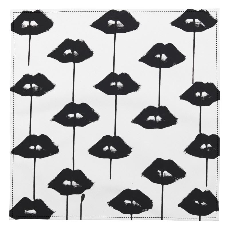 Black Drippy Lips Napkin