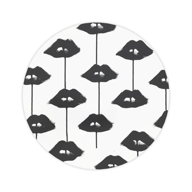 Black Drippy Lips Serving Platter