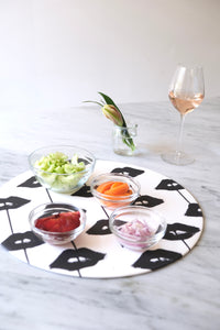 Black Drippy Lips Serving Platter