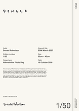 SOM March 2027 — Certificate of Authenticity