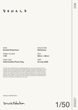 Edelweiss — Certificate of Authenticity